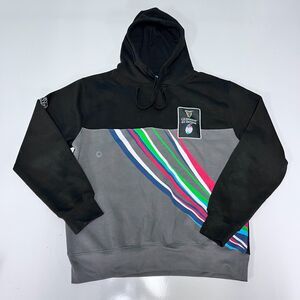 Guinness Six Nations Rugby Hoodie Mens M Black Colorblock Official Licensed NWOT